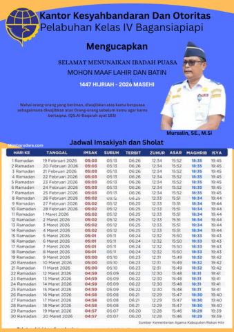Mursalin, SE., M. Si ucapkan Selamat Menunaikan Ibadah Puasa 1447 H