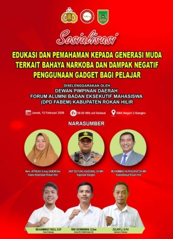 Gandeng Instansi Terkait, FABEM Rohil Berpesan :  SMAN 2 Bangko Jauhi dari Narkoba dan Jeratan Digital