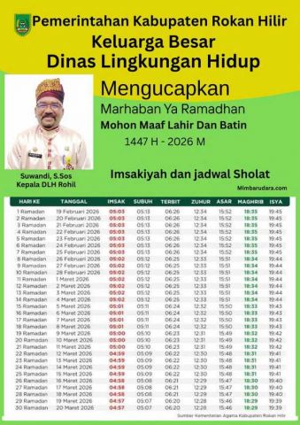 Keluarga Besar DLH Rohil Mengucapkan Marhaban Ya Ramadhan 1447 H - 2026 M